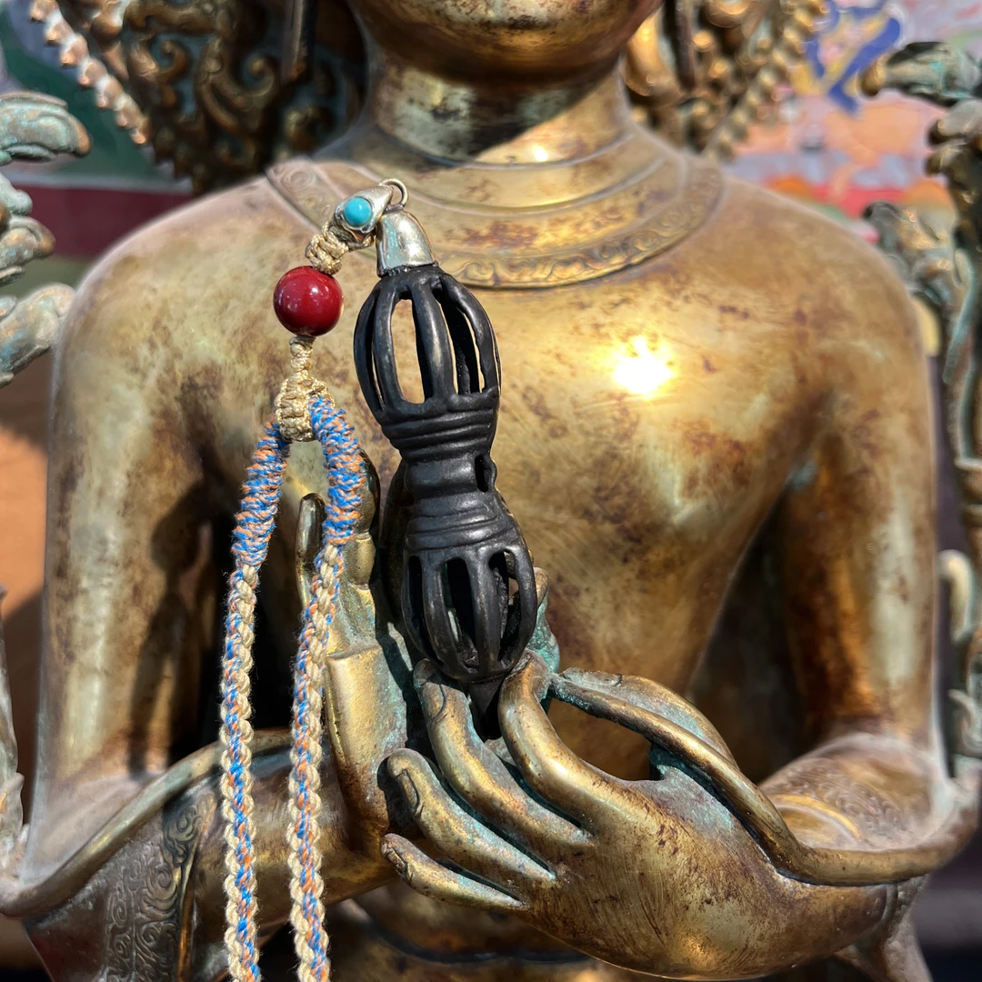 铜合金布艺吊坠 九股金刚杵吊坠-与实物略有差异介意者勿拍