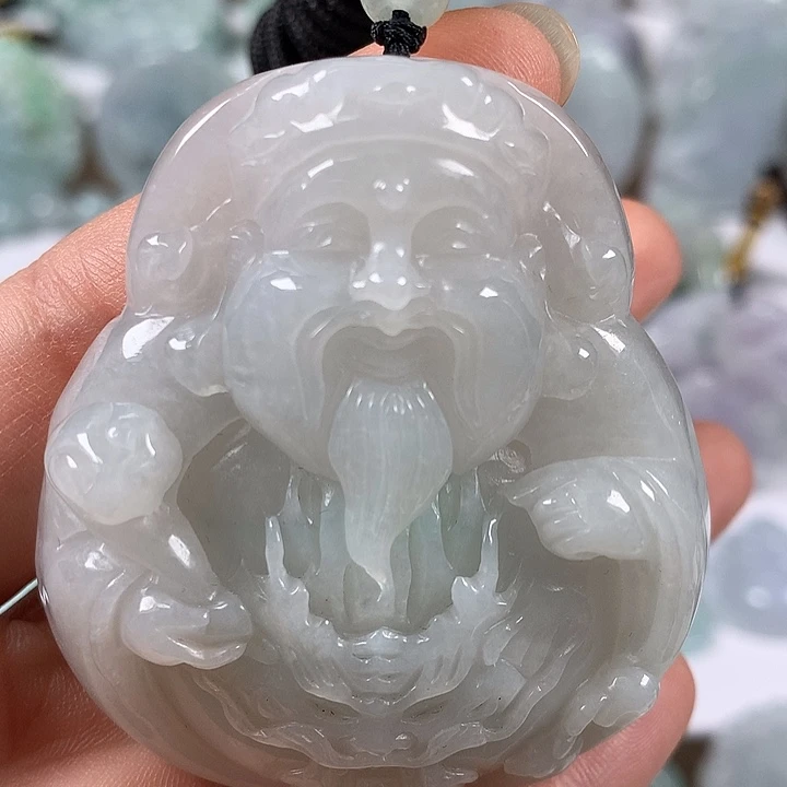 颈饰未镶嵌翡翠立体财神爷福利卡厚12.+
