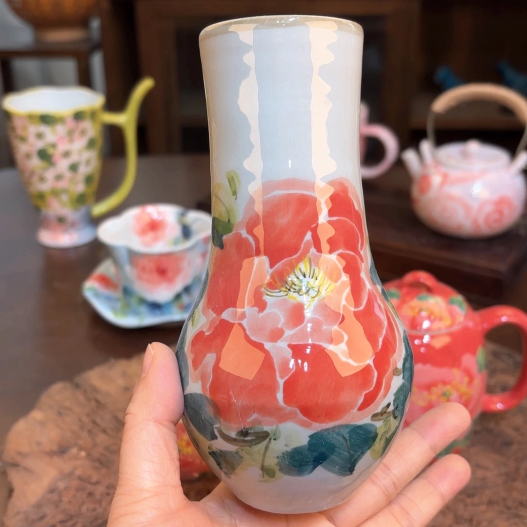 景德镇手绘高温釉下彩陶瓷茶具