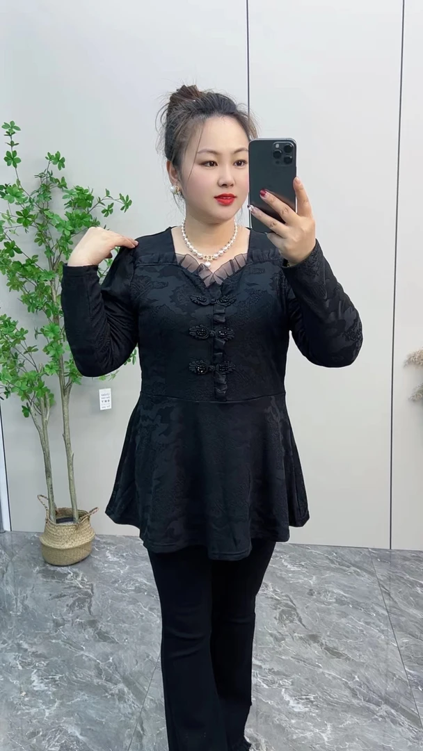 国风衬衫女2025秋冬新款气质收腰显瘦大码女装减龄拼接遮肉衬衫