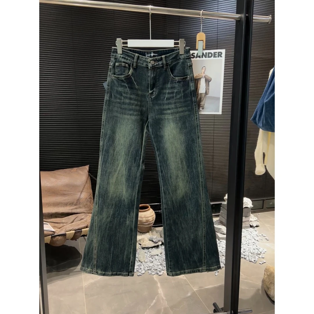 猫抓洗水 大弹力牛仔喇叭裤88010-0（清）