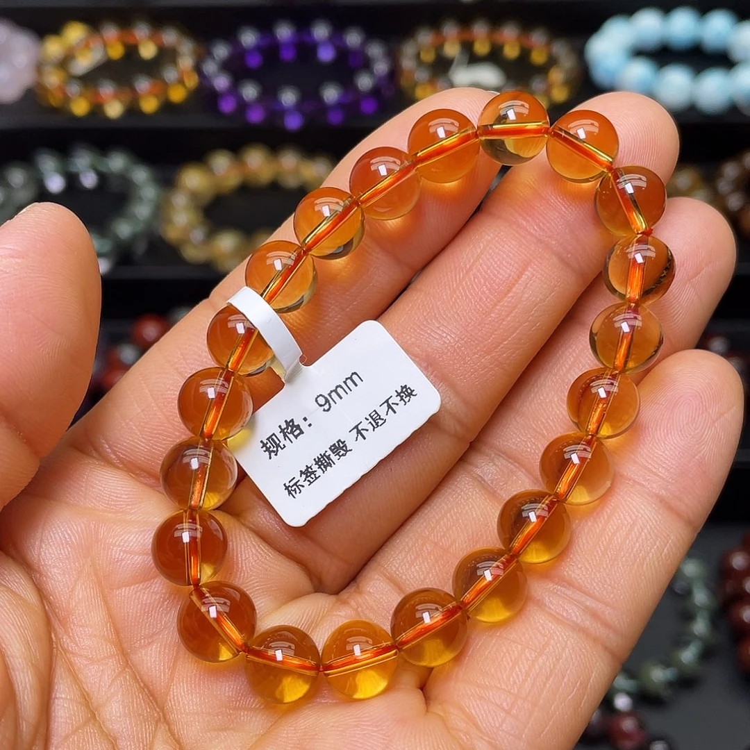 水晶手链未镶嵌巴西毕业级金红料