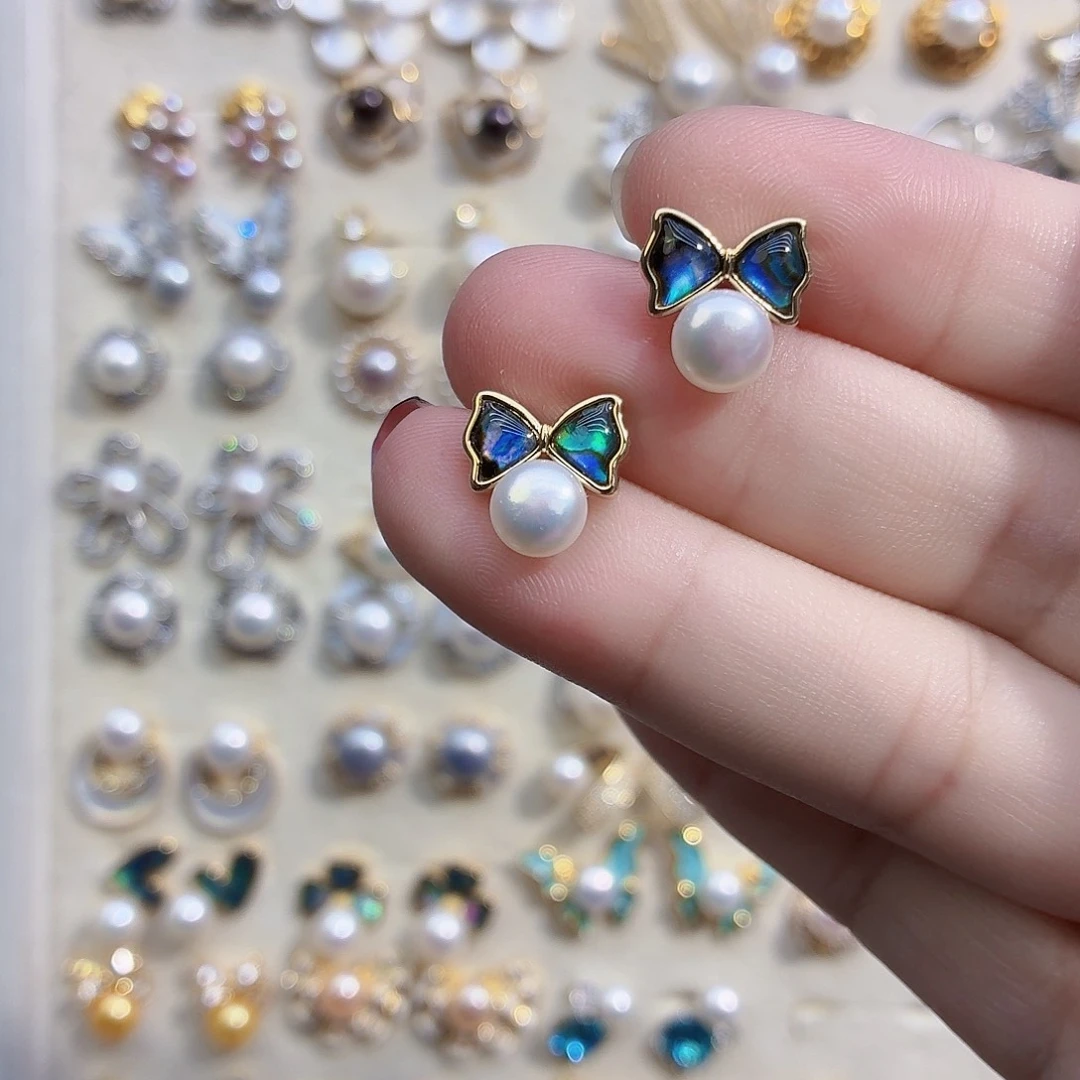 淡水珍珠耳饰合金