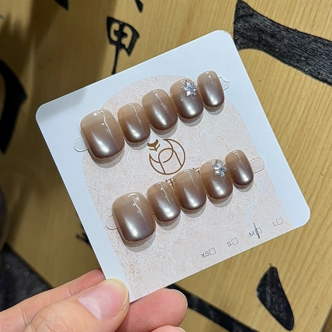 狐甲一方【六芒星】豆豆短款可爱百搭日常纯手工穿戴甲