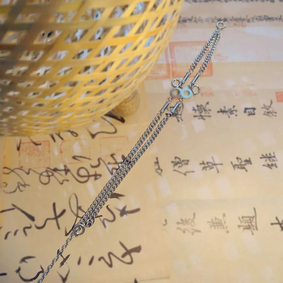 钛钢项链 三挂白时尚百搭项链 星