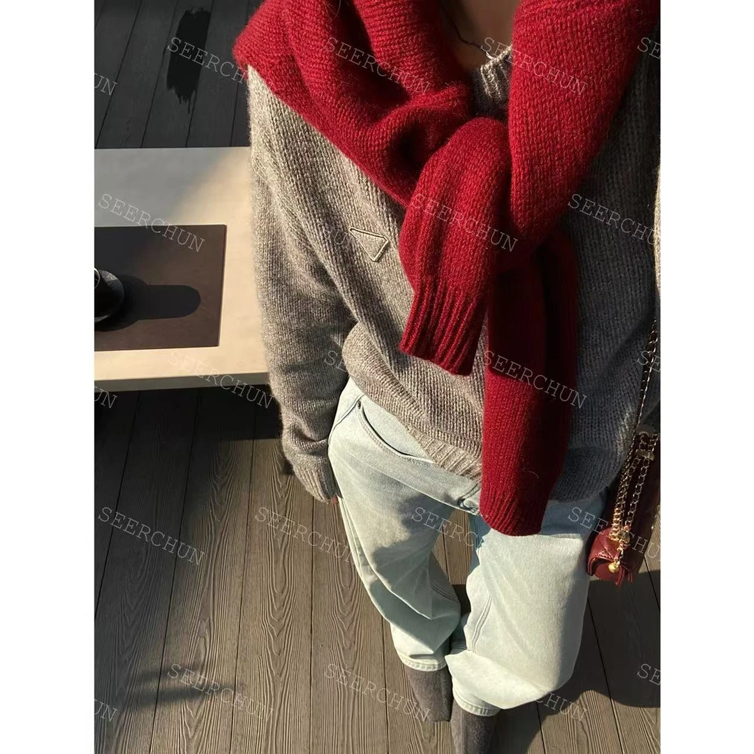 【纯纯女装】SEER CHUN高品质羊毛三角标毛衣 50745