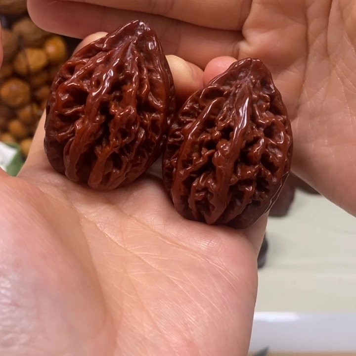 吊坠文玩核桃八棱火焰纹秋子39
