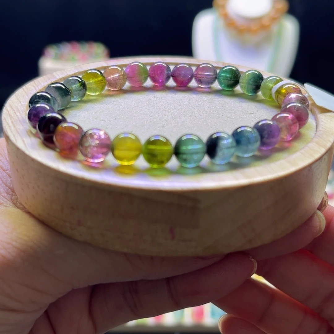 碧玺未镶嵌手链西瓜7.3mm