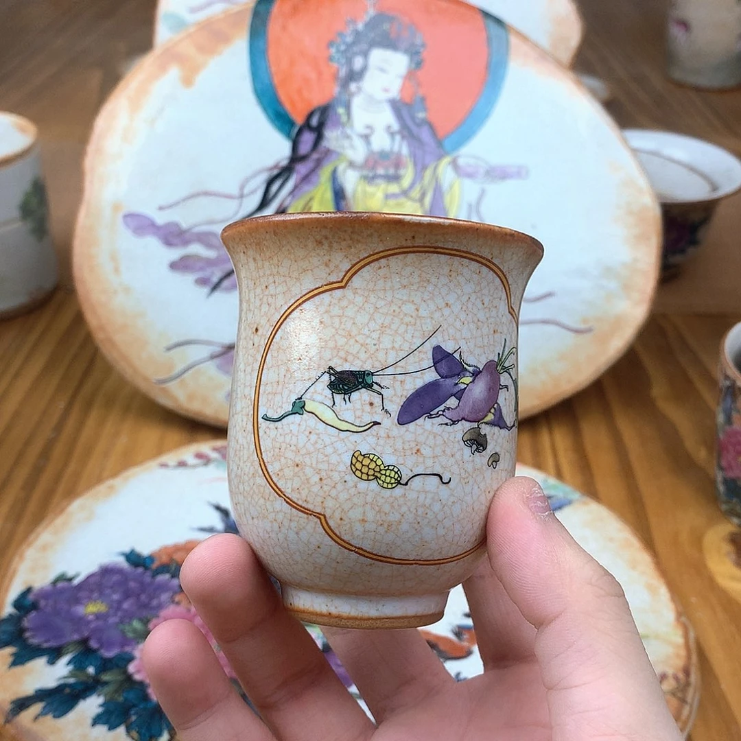 福***花杯景德镇陶瓷手作