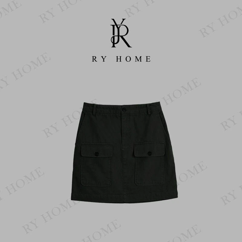 【容雨RYHOME】100%棉复古珠地纹定制洗水短裙252Q1386