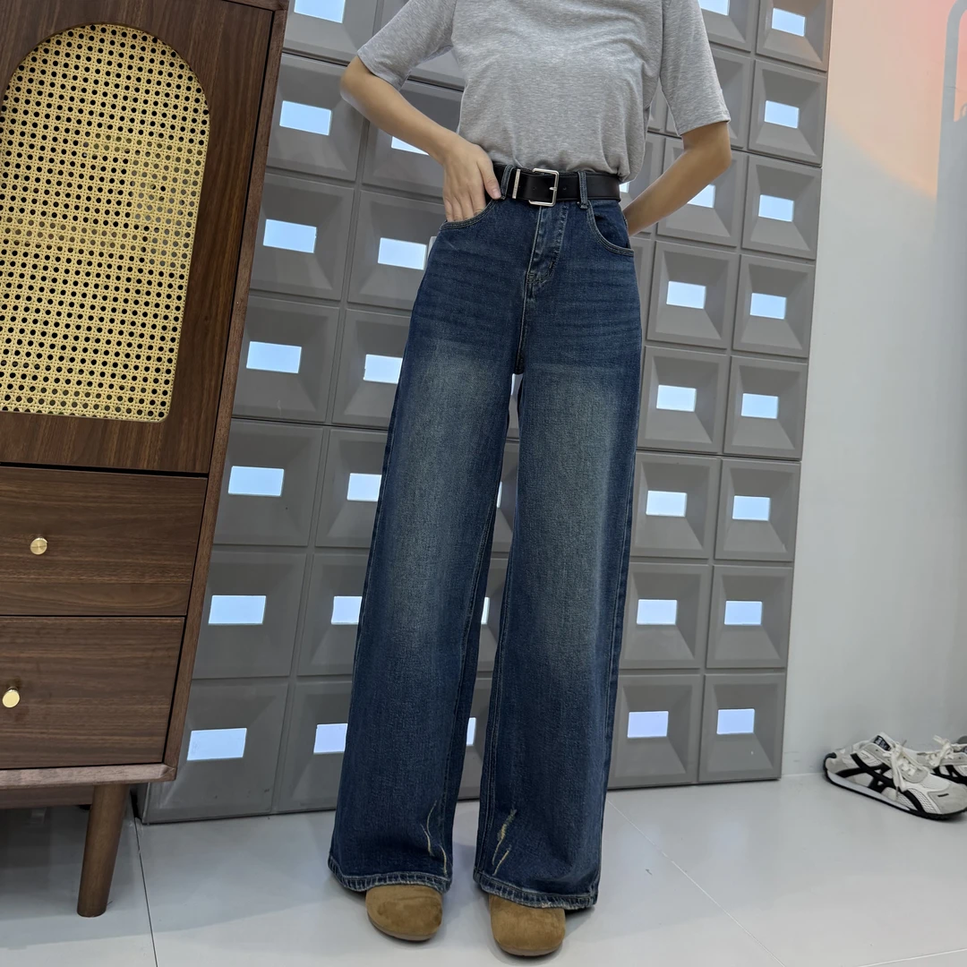 【坦姐严选 实体品质】四面横弹新款设计感磨边阔腿裤13122