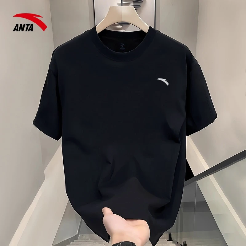 安踏速干短袖运动服男款夏季新款冰丝透气t恤跑步学生休闲衣服男