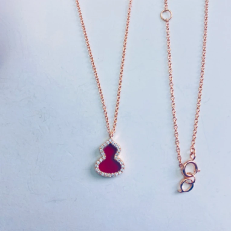 18k真金 钻石项链 气质精致