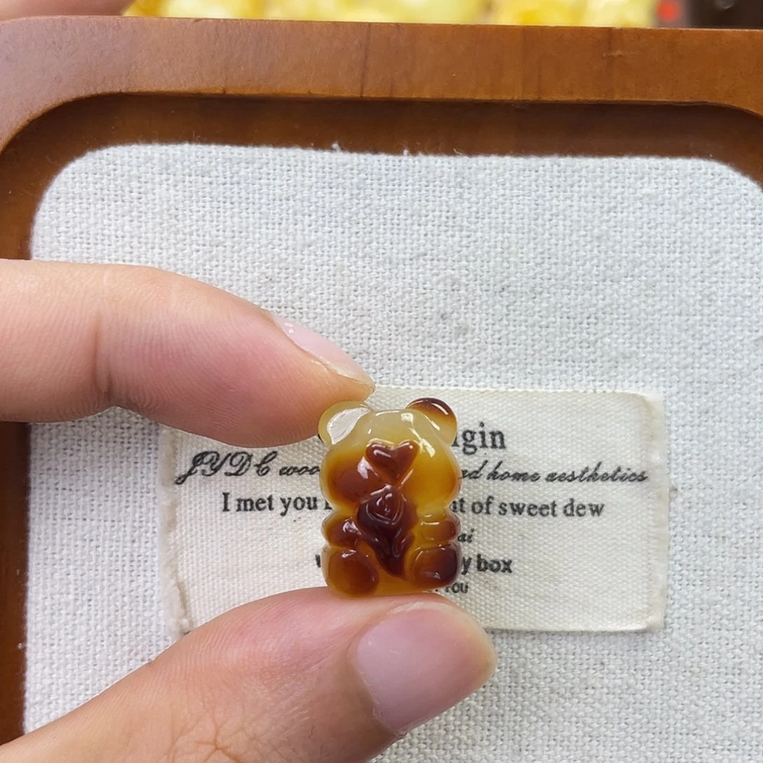 未镶嵌琥珀珠宝奇石小红花小熊