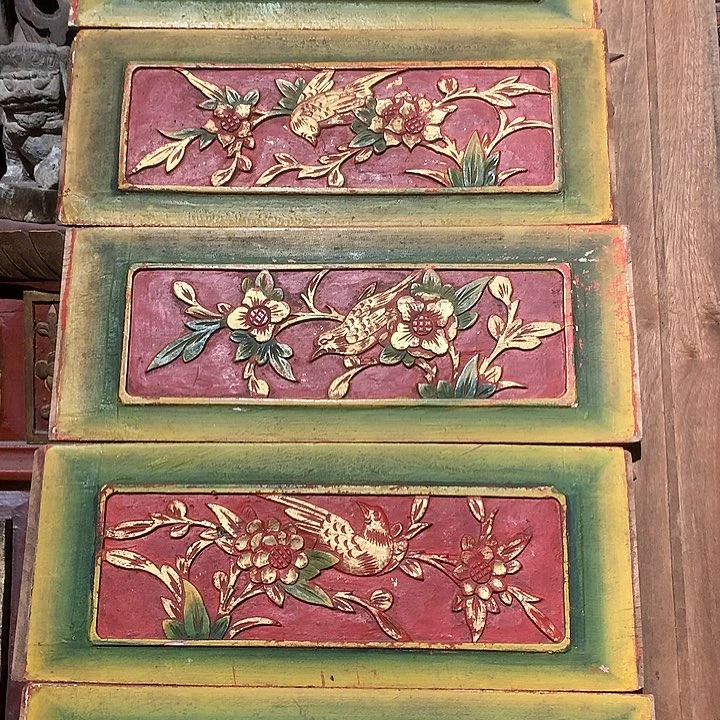 香樟木听**命老木雕老花板老物件