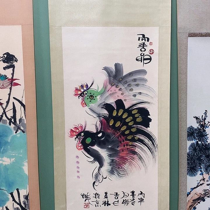 竖款精品国画作品轴
