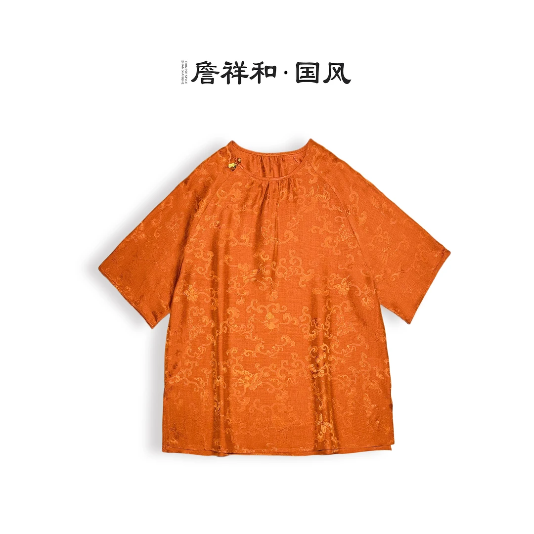 『竹风写意』詹祥和·复古新中式桑蚕丝日常百搭减龄显瘦气质上衣