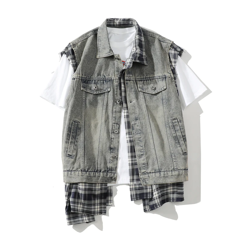 潮牌男马夹白色薄款夏季潮流宽松宇宙星空对称免烫聚酯纤维马甲