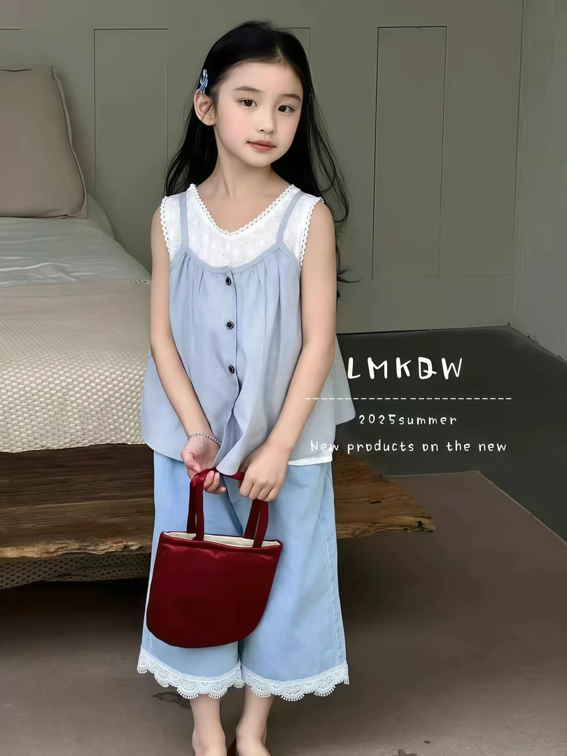 【暑期特卖】新款三件套装儿童/韩范炸街套装/夏季夏装女童休闲套装