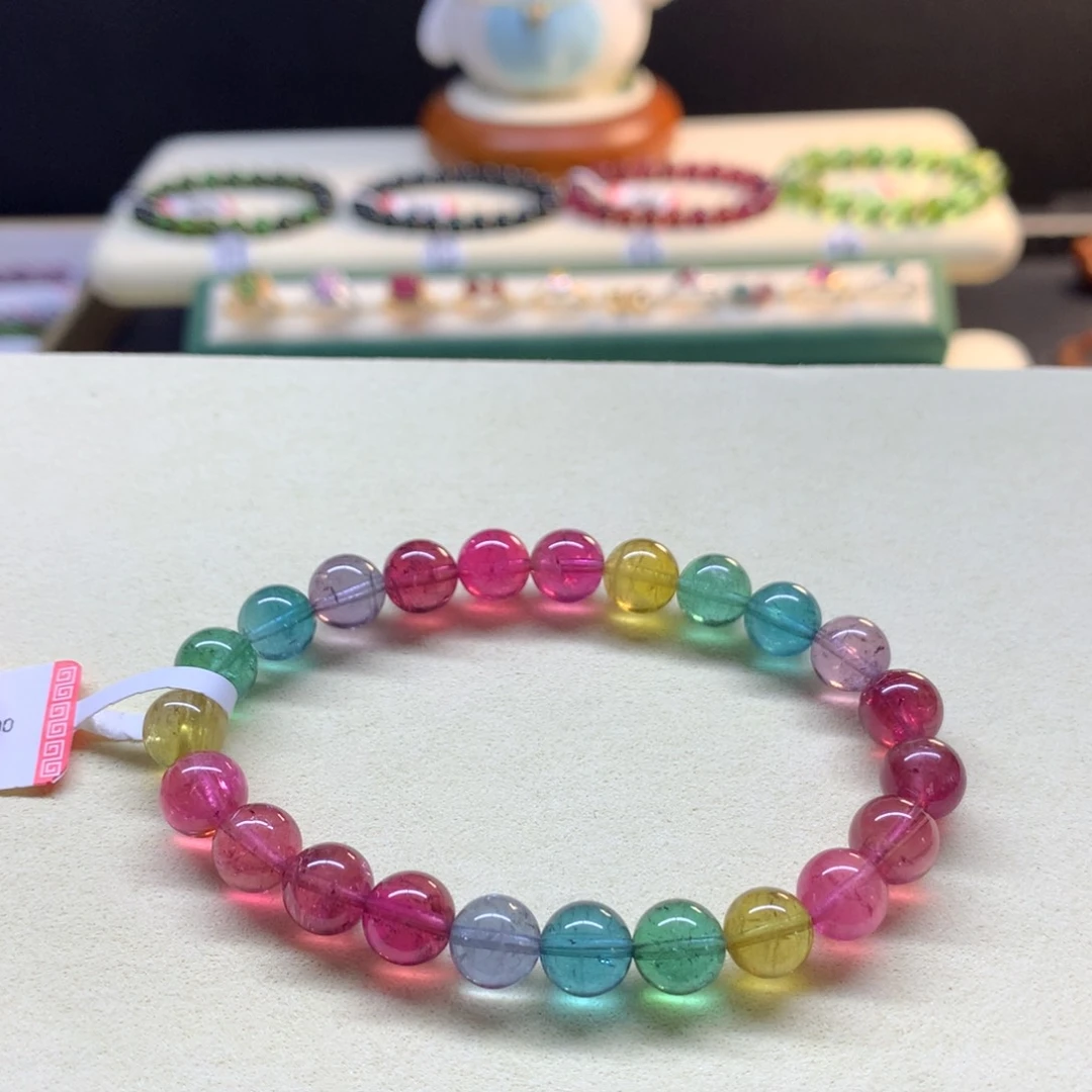 手串未镶嵌碧玺荧光色标8mm