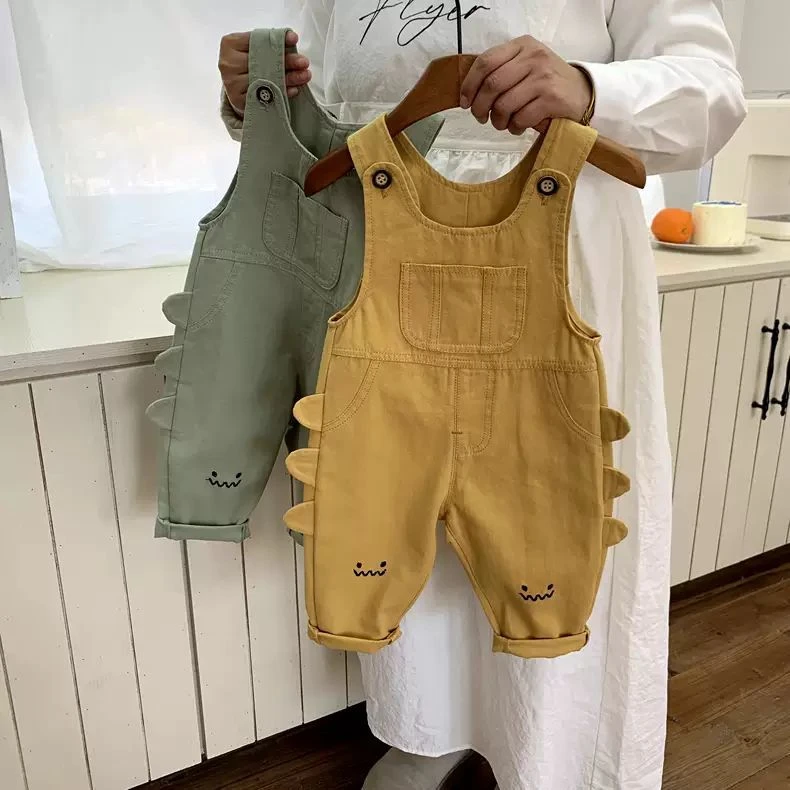 儿童背带裤春装连体裤男女宝宝可爱卡通洋气长裤子外出爬服春秋款