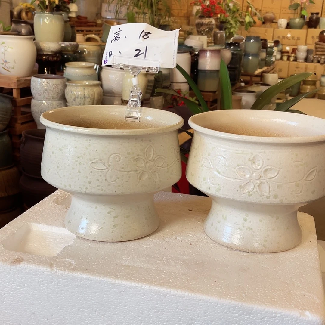 紫砂花盆高度18口径21