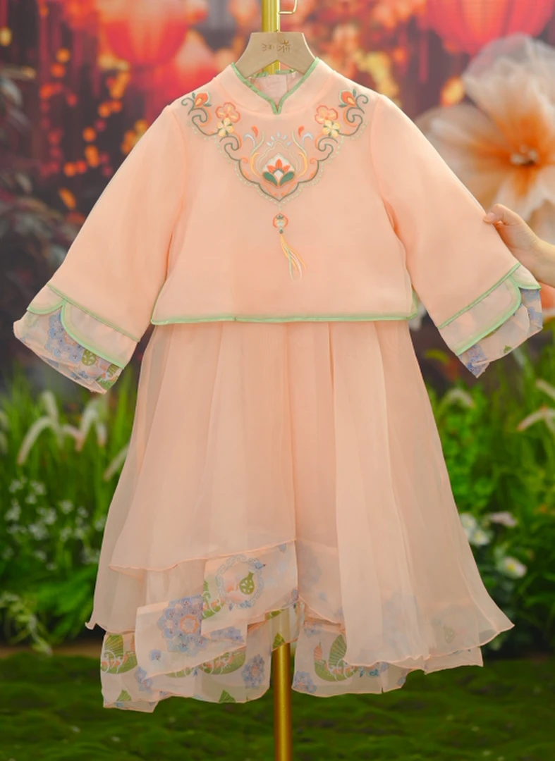 汪小荷品牌清货女童中国风18a玲珑玉凤裙子（礼服裙）D05206