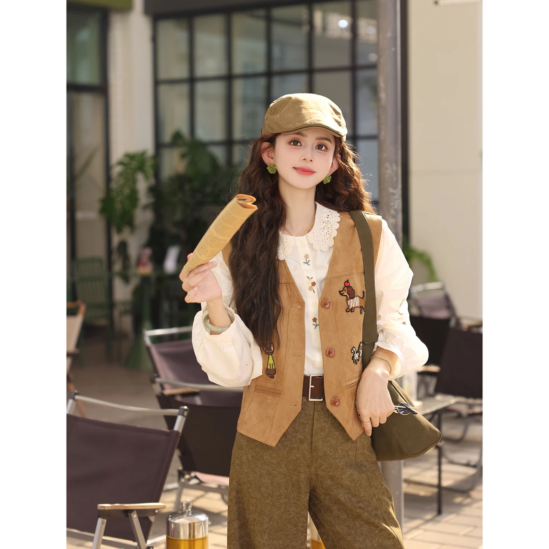 陈大器【腊肠狗】港风复古无袖休闲显瘦马甲JT5202271