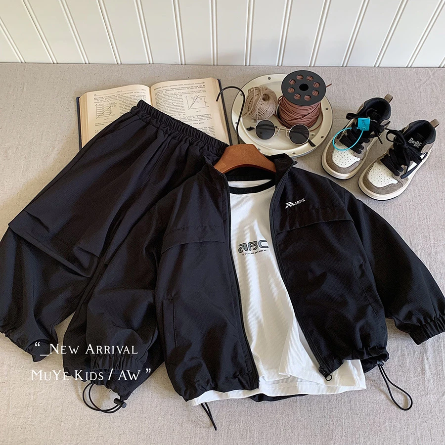 秋季新款儿童套装男童服饰韩版外套工装长裤小童套装休闲帅气中童