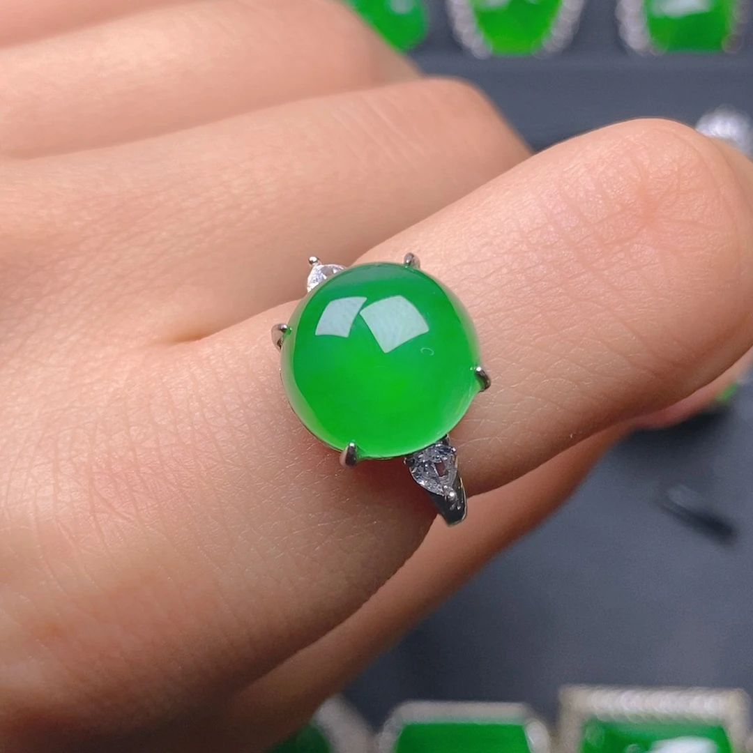 银S925镶嵌戒指翡翠