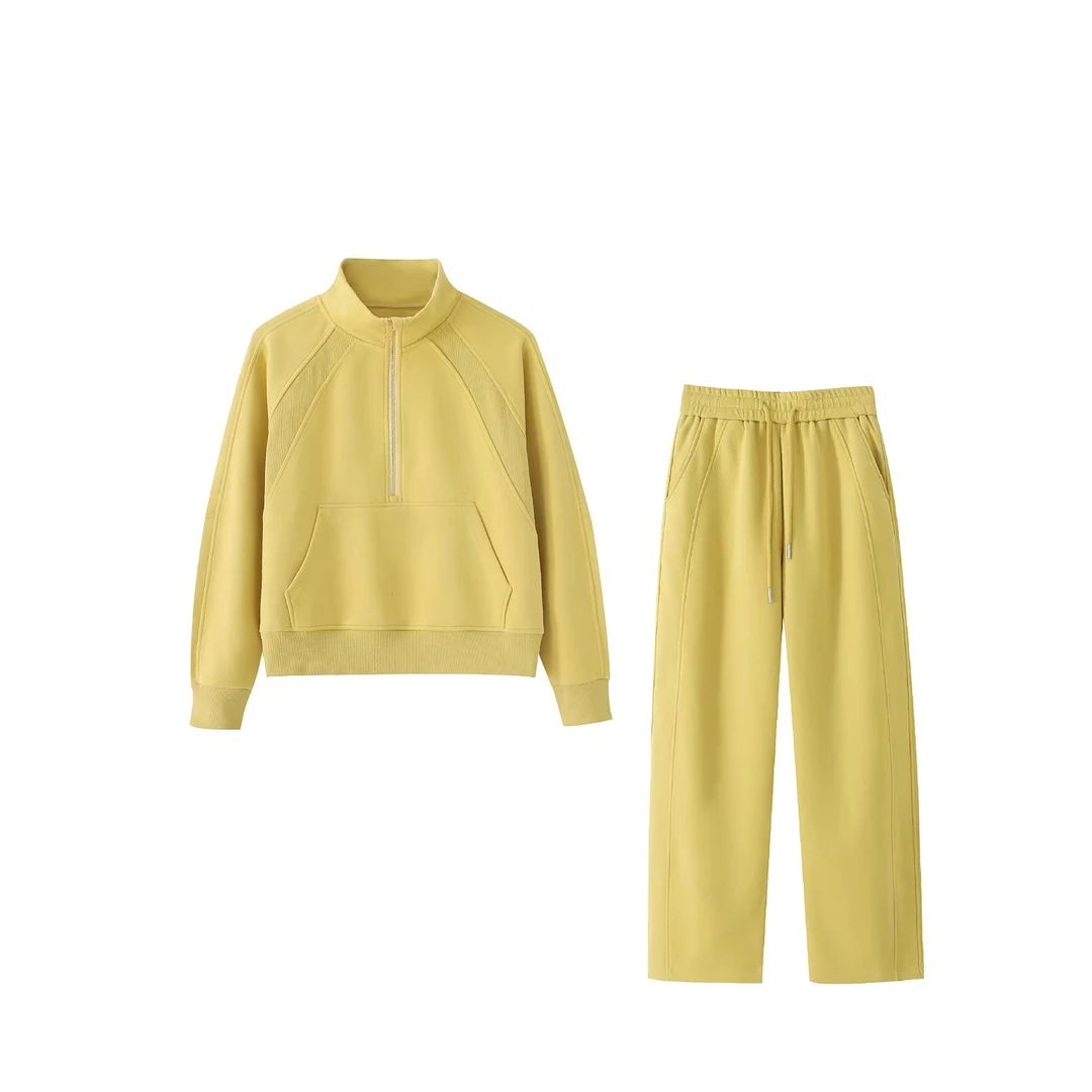 2025春季小个子半拉链Lu同款套装（五色）