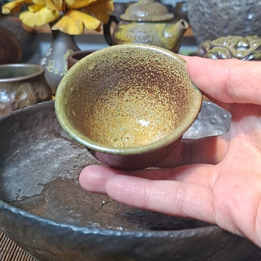 坭兴陶纯柴烧金花杯80c