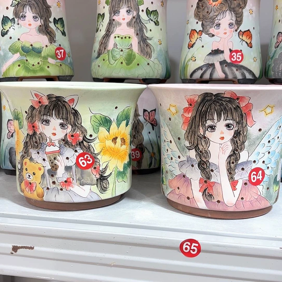 紫砂花盆小**。手工花盆默认微瑕