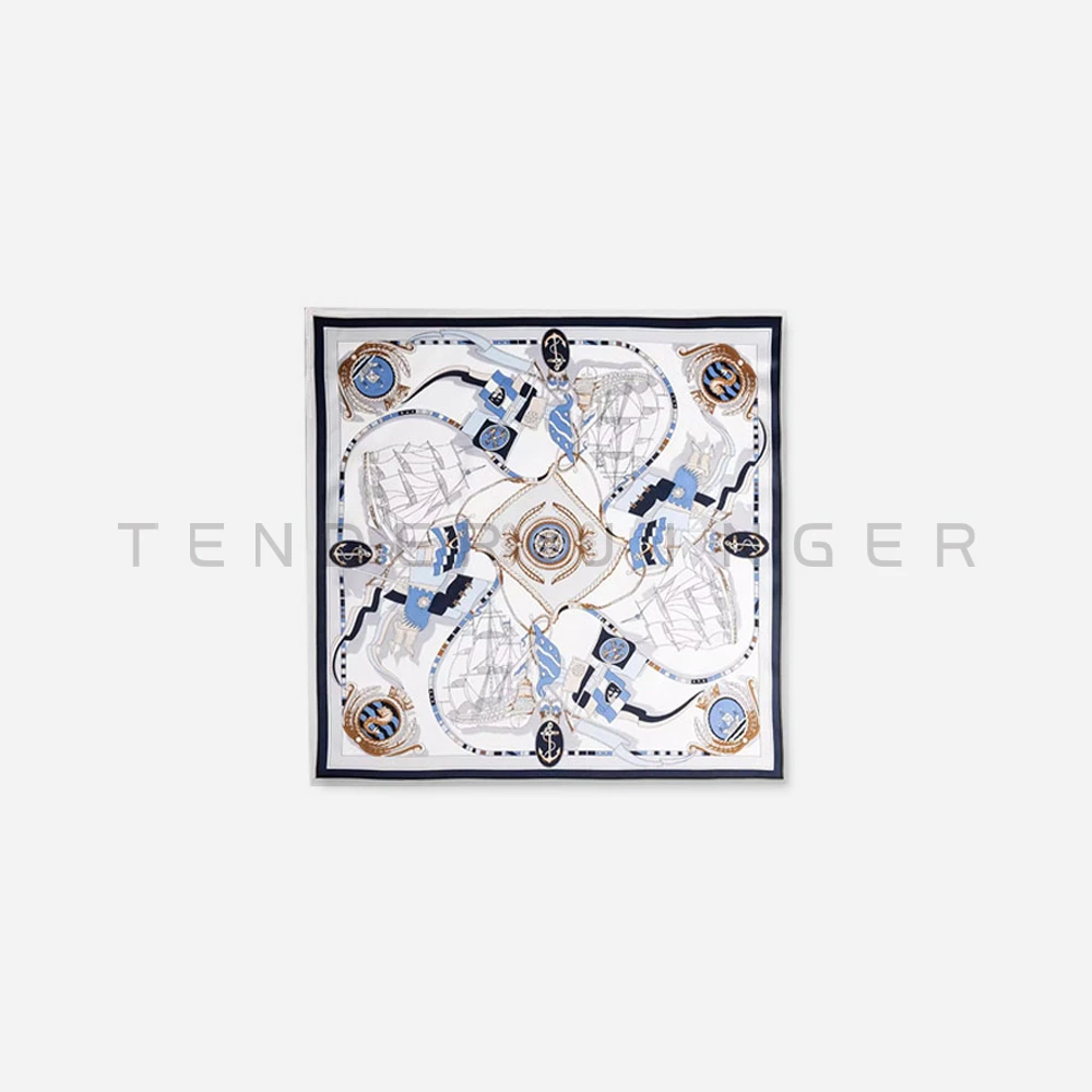 Tender Jinger丨时尚质感柔软休闲百搭印花丝巾WJ57047