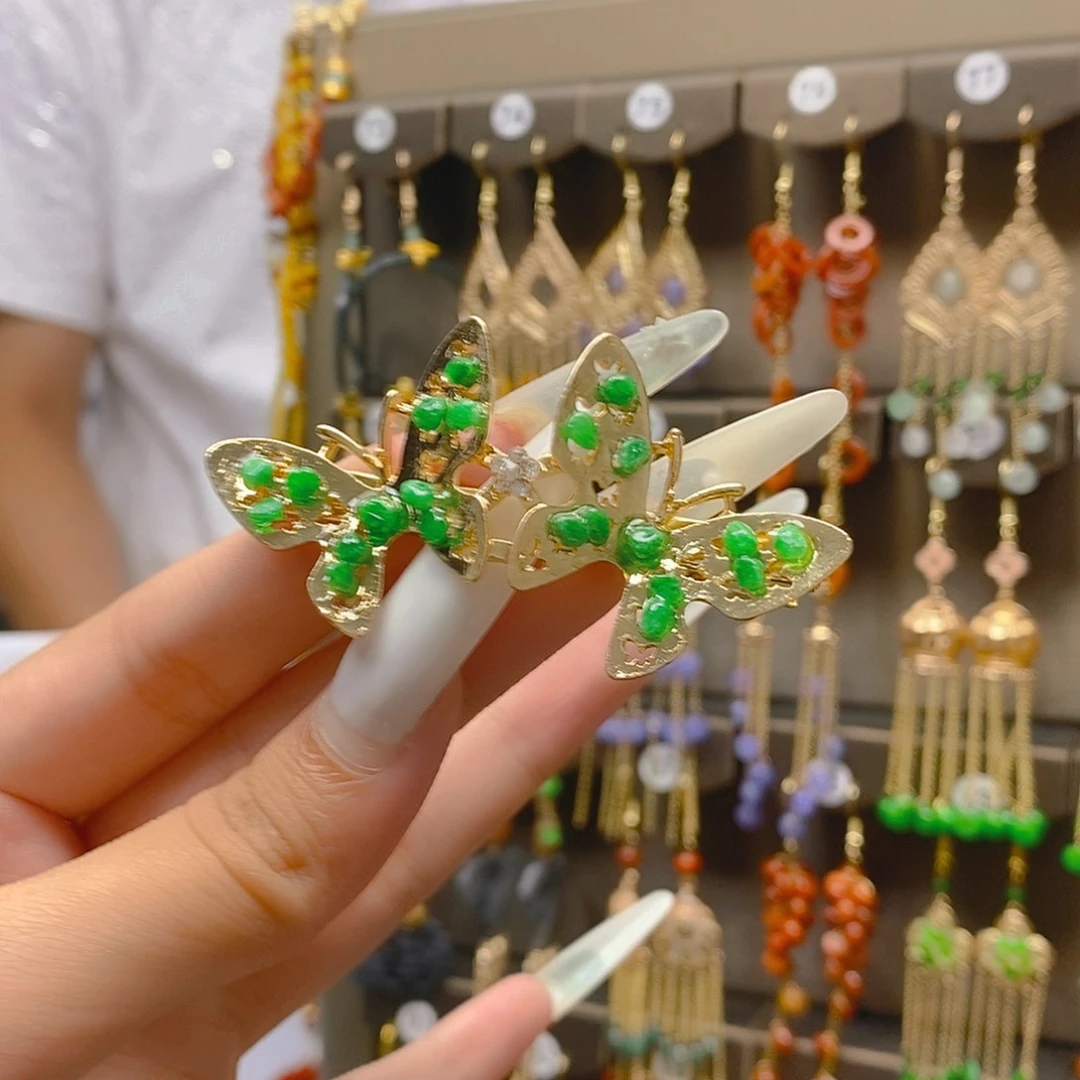 翡翠合金耳饰翡翠