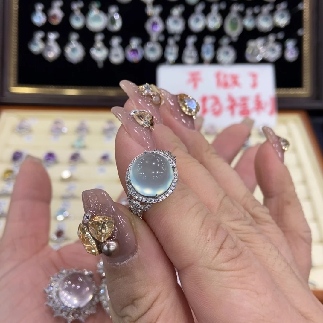 匞***）蛇纹石玉银S925镶嵌颈饰