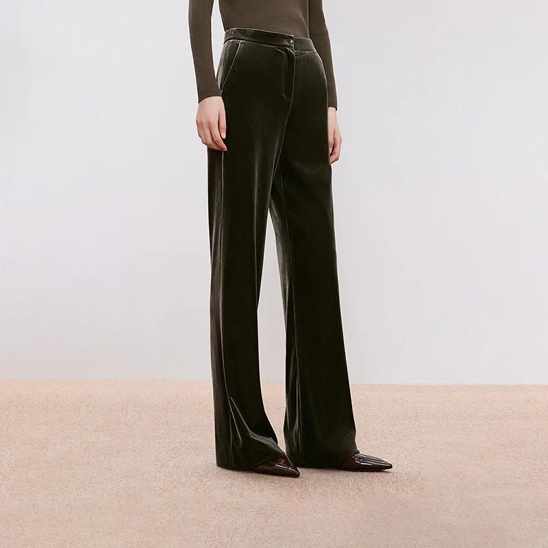 【商场同款】】朗姿/LANCY 2024冬季新款棕色高腰复