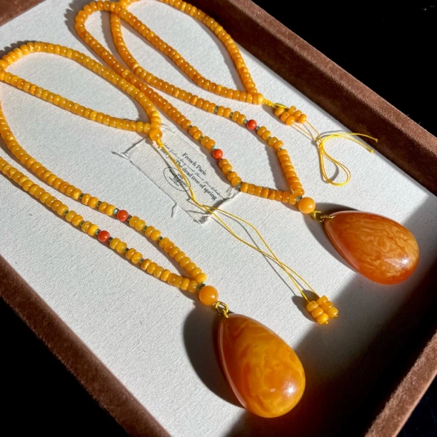 【大鱼甄选】老花蜡水滴吊坠JNN179多样性发其一百搭简约