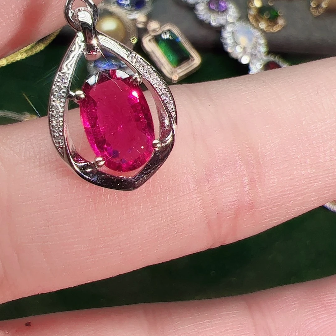 碧玺碧玺吊坠18K金镶嵌