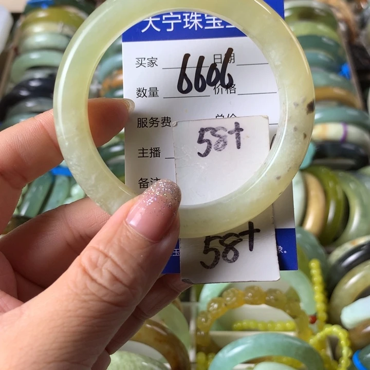 未镶嵌蛇纹石玉手镯6606