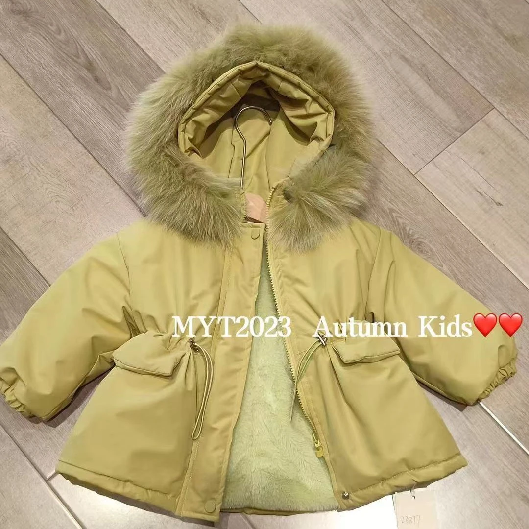 Y-N582【阿楠家甄选】儿童加厚加绒中长款保暖防风棉衣派克服