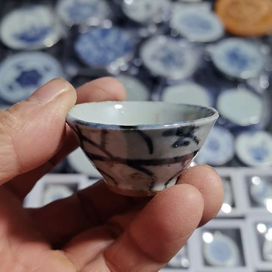 瓷片青花影青杯垫学习标本