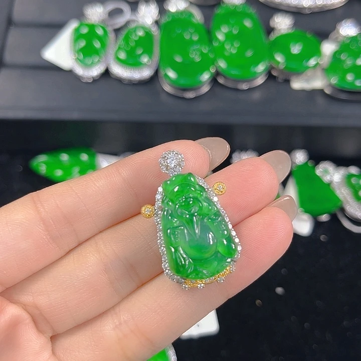 翡翠银S925镶嵌吊坠(不含链)