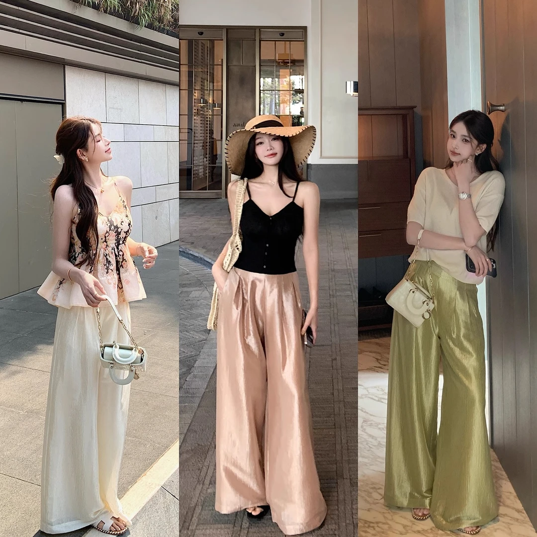 “茶歇仙仙裤”随风飘逸的灵动慵懒氛围 独特大阔腿设计裤