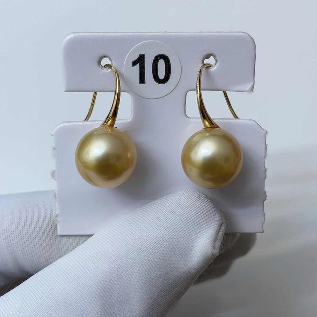 耳饰海水珍珠18K金镶嵌金珠