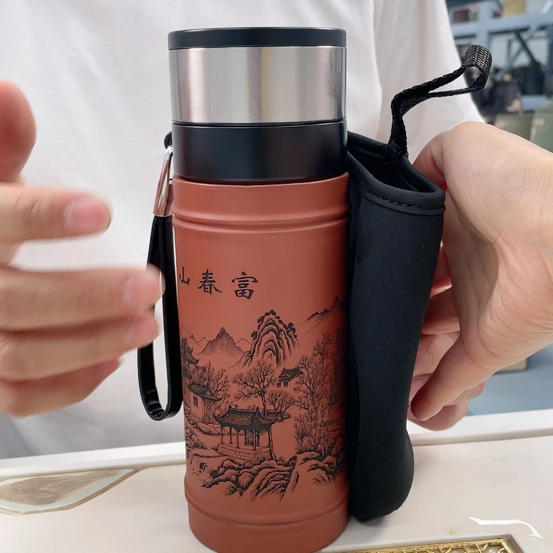 茶杯紫砂富春山居刻绘1111111111111111