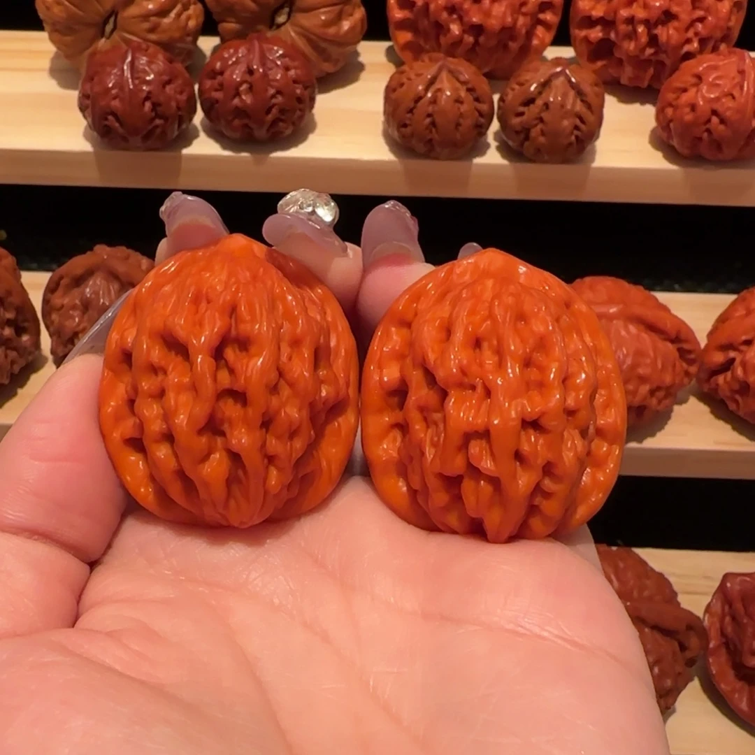 文玩核桃吊坠玉化麦穗虎头35精品2794