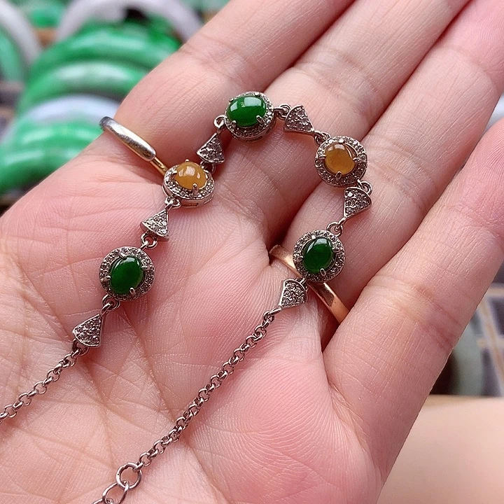 翡翠银S925镶嵌颈饰翡翠