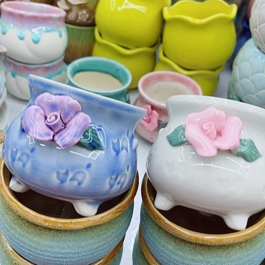 多肉绿植陶瓷花盆9.9包邮