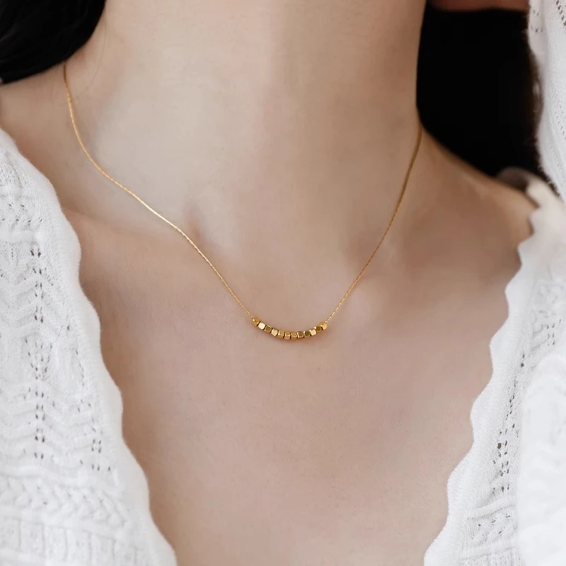 钛钢项链 不掉色~碎金几两项链女款轻奢小众高级感锁骨链时尚颈链